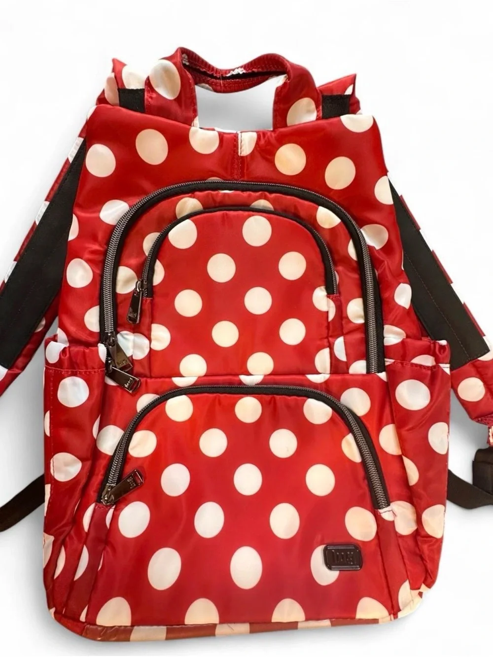 Lug Hatchback 3 Disney Minnie Mouse Style Crimson Polka Dot Backpack NWT Travel